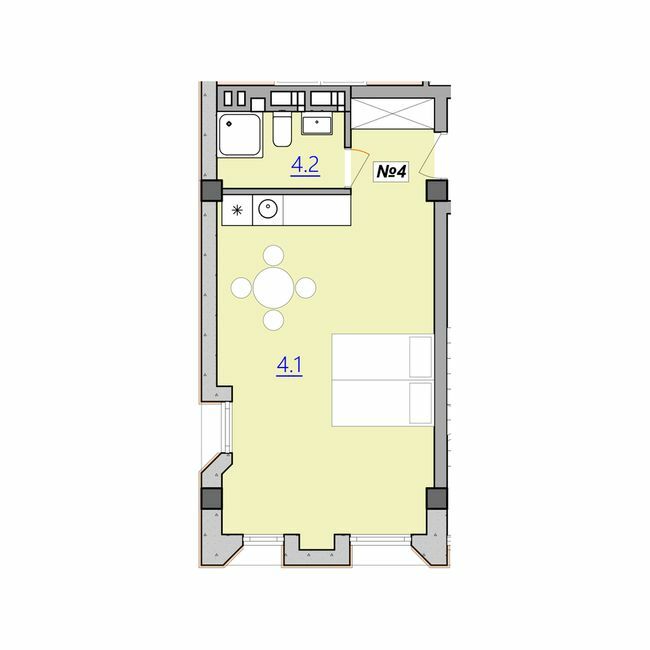1-комнатная 34.3 м² в Апарт-комплекс Кампус от 15 500 грн/м², Тернополь