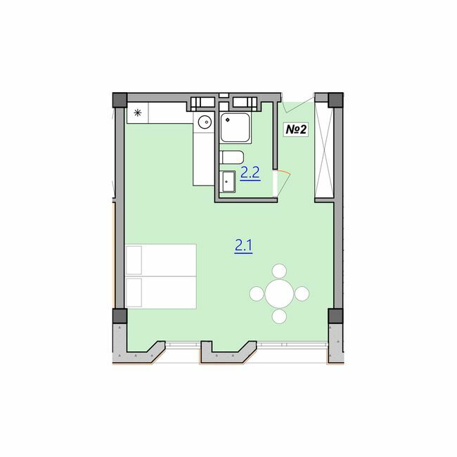 1-комнатная 37.6 м² в Апарт-комплекс Кампус от 15 500 грн/м², Тернополь