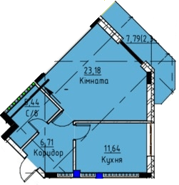 1-кімнатна 49.31 м² в ЖК Графіт від 16 000 грн/м², Ужгород