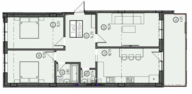 3-кімнатна 89.9 м² в ЖК Sky Towers від 48 158 грн/м², м. Тячів