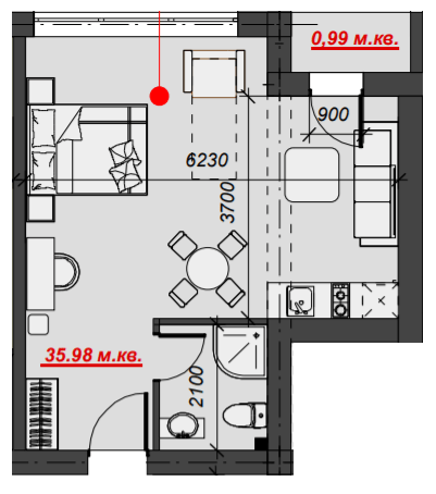 1-комнатная 36.97 м² в ЖК Green Park Resort от 28 900 грн/м², с. Поляна