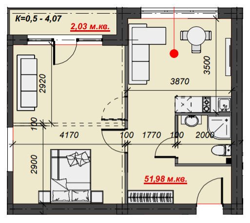 2-кімнатна 54.01 м² в ЖК Green Park Resort від 28 900 грн/м², с. Поляна