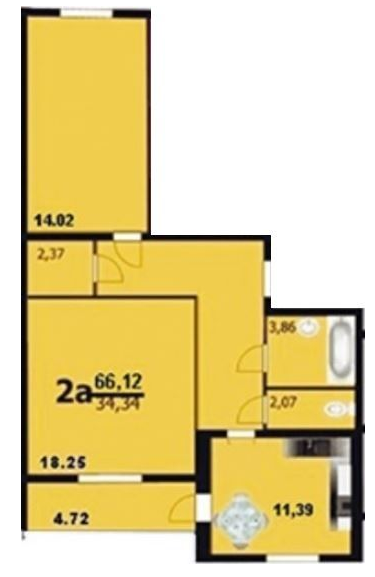 2-кімнатна 66.12 м² в ЖК Європейський від 14 300 грн/м², Хмельницький