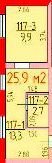 1-комнатная 25.9 м² в ЖК Волна от 19 650 грн/м², с. Железный Порт