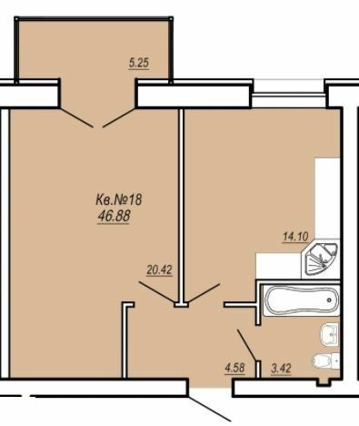 1-комнатная 46.88 м² в ЖК Уютный от 15 700 грн/м², г. Умань