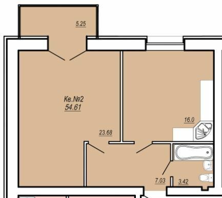 1-комнатная 54.61 м² в ЖК Уютный от 17 600 грн/м², г. Умань