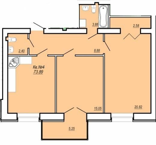 2-комнатная 73.89 м² в ЖК Уютный от 17 600 грн/м², г. Умань