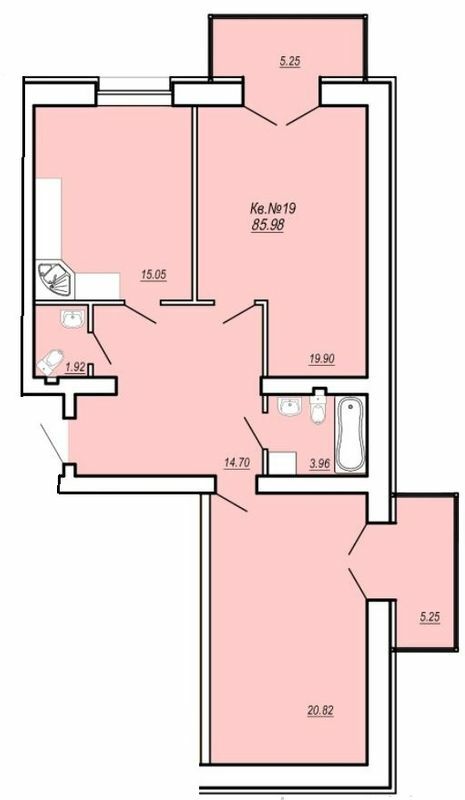 2-комнатная 85.98 м² в ЖК Уютный от 16 300 грн/м², г. Умань