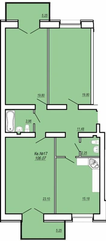 3-кімнатна 106.07 м² в ЖК Затишний від 15 750 грн/м², м. Умань