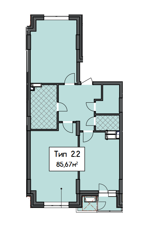 2-комнатная 85.67 м² в ЖК CRYSTAL RESIDENCE от 49 300 грн/м², Киев