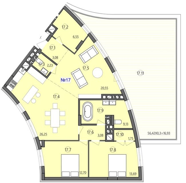 3-комнатная 115.94 м² в ЖК Там Где Дом от 29 000 грн/м², Тернополь