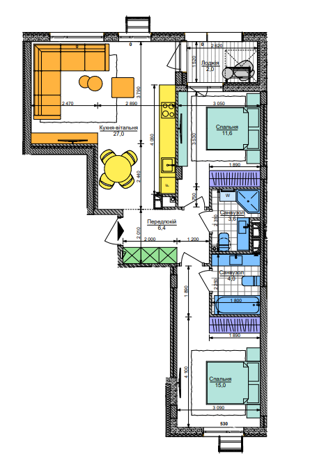 2-комнатная 69.6 м² в ЖК Respublika от 50 500 грн/м², Киев