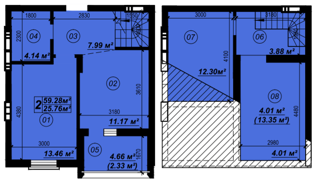 Двухуровневая 59.28 м² в ЖК Verba от 21 500 грн/м², пгт Глеваха