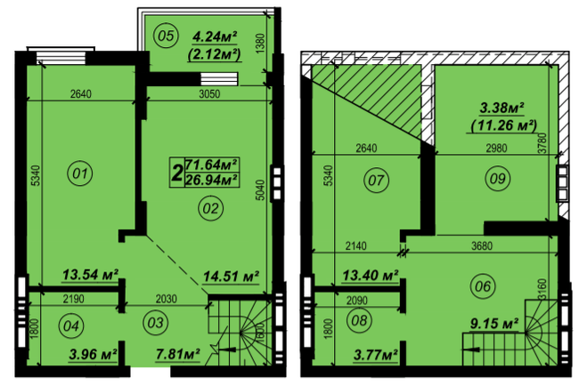 Дворівнева 71.64 м² в ЖК Verba від 21 500 грн/м², смт Глеваха