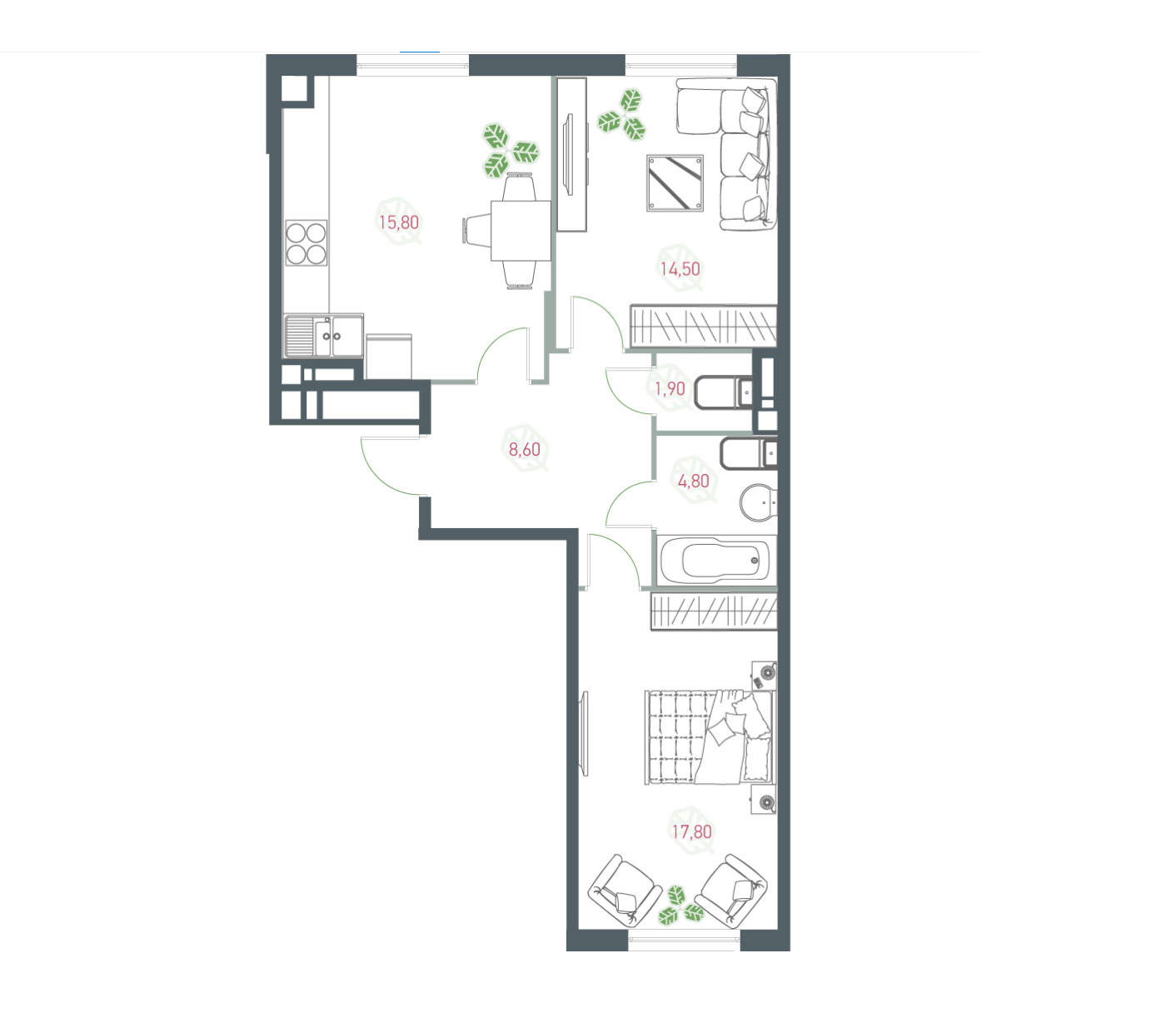 2-кімнатна 62.62 м² в ЖК Озерний гай (Гатне) від 23 157 грн/м², с. Гатне