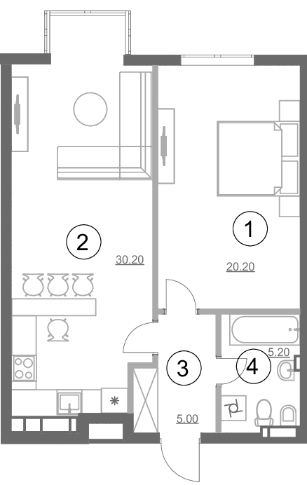 1-кімнатна 58.5 м² в ЖК Greenville Park від 56 300 грн/м², Київ