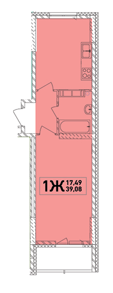 1-комнатная 39.08 м² в ЖК Lego House от застройщика, Киев