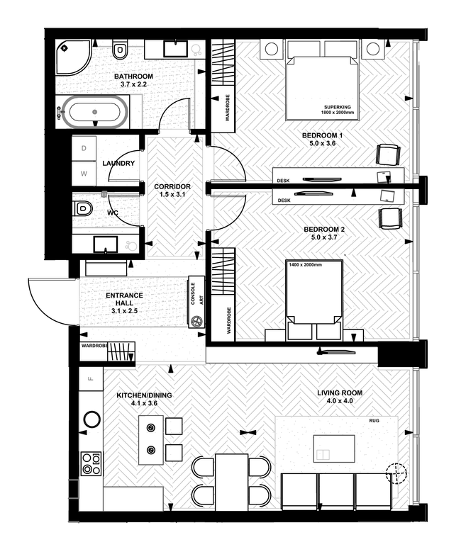 2-комнатная 96 м² в ЖК Linden Luxury Residences от 140 300 грн/м², Киев