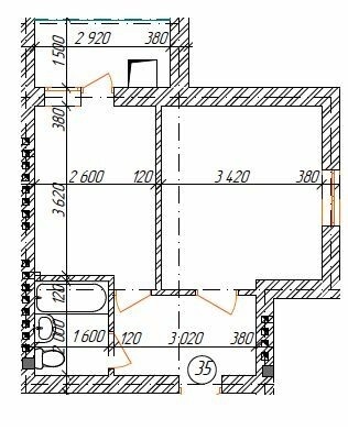 1-комнатная 35.5 м² в КД Дружный от 15 650 грн/м², Днепр