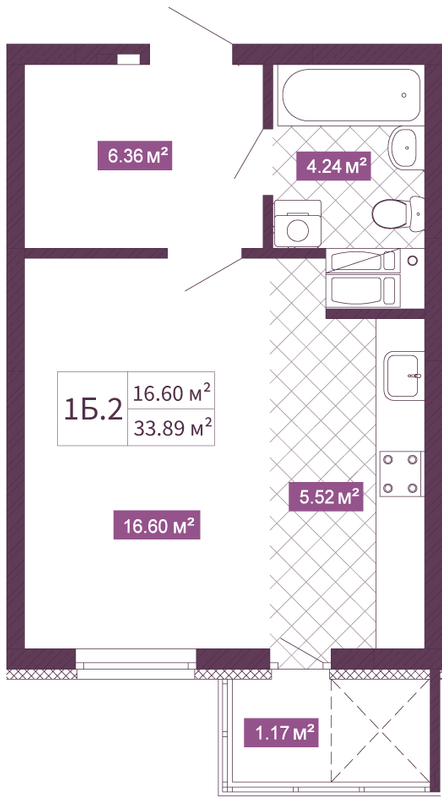 1-кімнатна 33.89 м² в ЖК Голосіївський від 48 150 грн/м², Київ