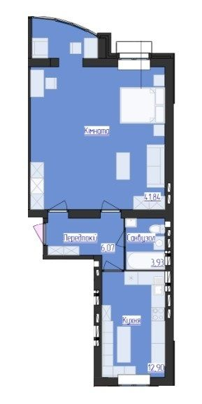 1-кімнатна 64.74 м² в ЖК Лазурний від забудовника, Харків