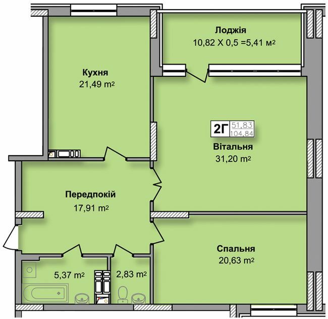 2-комнатная 104.84 м² в ЖК по ул. Ю. Кондратюка от 22 500 грн/м², Киев