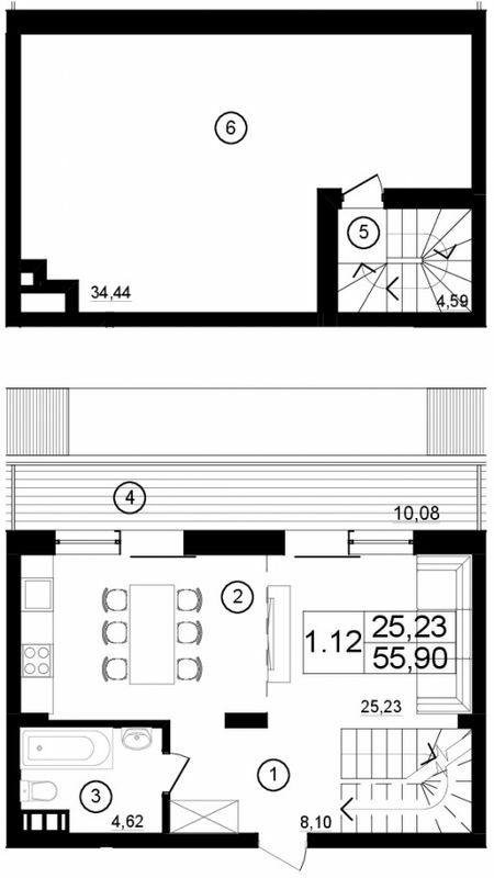 Дворівнева 55.9 м² в КБ M29 від 99 800 грн/м², Київ