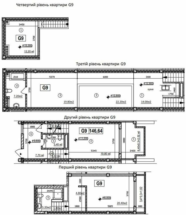 Двухуровневая 146.64 м² в КД Greenhouse от 36 000 грн/м², Киев