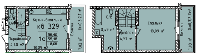 Двухуровневая 59.4 м² в ЖК Днепровский от 27 550 грн/м², Киев