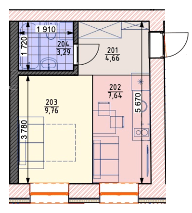 1-комнатная 25.32 м² в ЖК Home Smart House от 12 000 грн/м², г. Борисполь