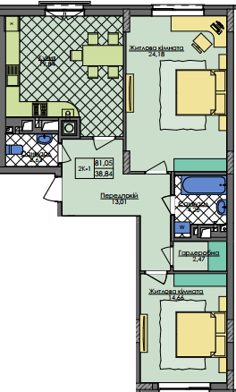 2-комнатная 81.05 м² в ЖК Auroom Tower от 20 800 грн/м², Львов