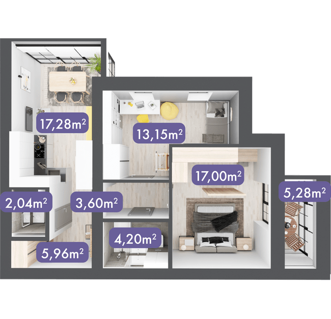 2-комнатная 68.51 м² в ЖК Desna Park Residence от 13 750 грн/м², с. Зазимье