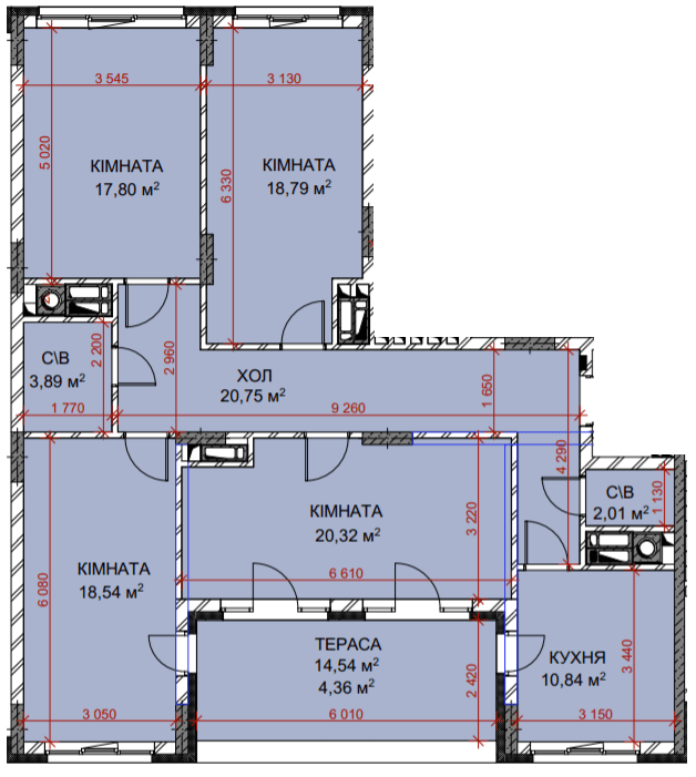 4-кімнатна 117.3 м² в ЖК Riverside від 35 900 грн/м², с. Погреби