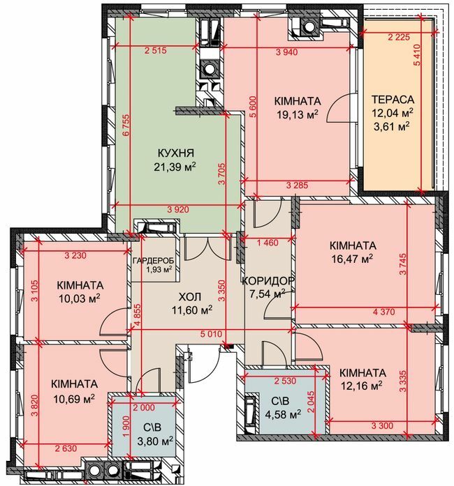 5+ комнат 122.93 м² в ЖК Riverside от 35 900 грн/м², с. Погребы