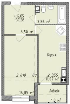 1-кімнатна 37.28 м² в ЖК Гармонія від 13 500 грн/м², Львів