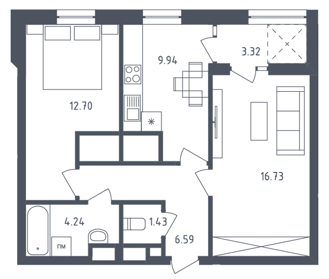 2-кімнатна 54.95 м² в ЖК Малоголосківські пагорби від 20 750 грн/м², Львів