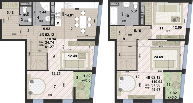 Двухуровневая 110.94 м² в ЖК Paradise Avenue от 21 000 грн/м², с. Крюковщина