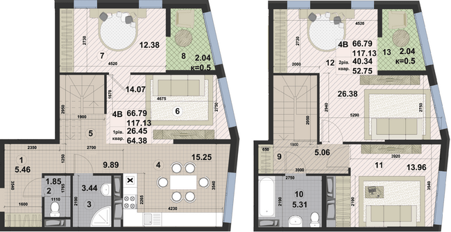 Дворівнева 117.13 м² в ЖК Paradise Avenue від 22 000 грн/м², с. Крюківщина