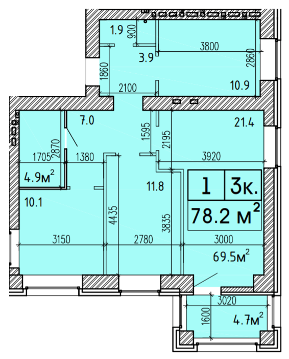 3-кімнатна 78.2 м² в ЖК Suncity від 17 000 грн/м², Дніпро