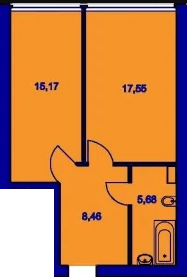 1-кімнатна 32.86 м² в ЖК Милі квартири від 15 400 грн/м², с. Мила