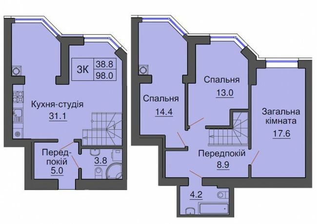 Дворівнева 98 м² в ЖК Sofia Nova від 35 000 грн/м², с. Новосілки