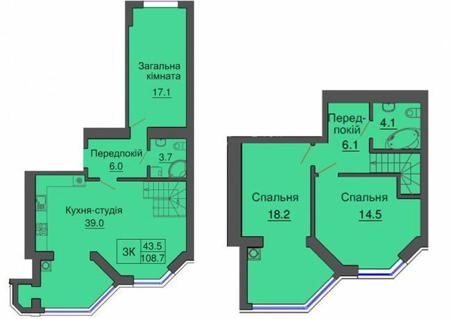 Двухуровневая 108.7 м² в ЖК Sofia Nova от 35 000 грн/м², с. Новоселки