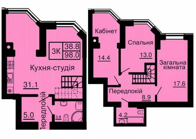 Дворівнева 98 м² в ЖК Sofia Nova від 35 000 грн/м², с. Новосілки