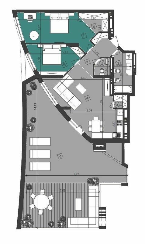 2-комнатная 112.13 м² в ЖК Парус City от 19 900 грн/м², Львов