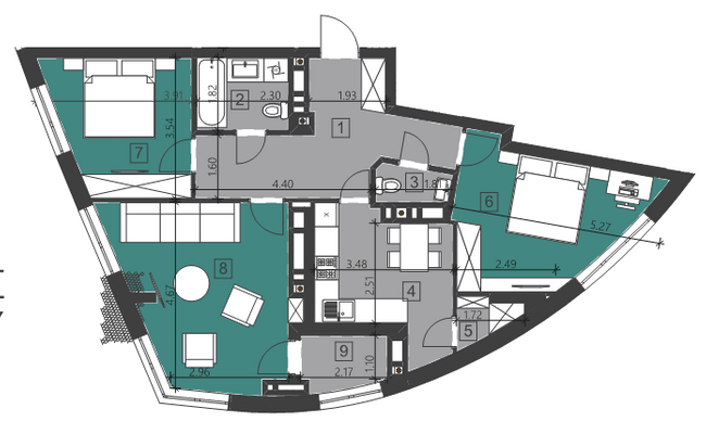 3-кімнатна 77.16 м² в ЖК Парус City від 21 900 грн/м², Львів