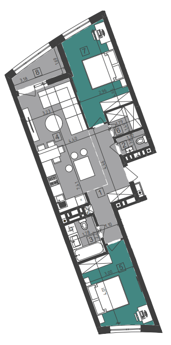 2-комнатная 71.4 м² в ЖК Парус City от 26 700 грн/м², Львов