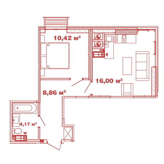 1-комнатная 39.45 м² в ЖК Crystal Avenue от 35 500 грн/м², с. Петропавловская Борщаговка