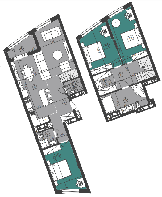 Дворівнева 125.2 м² в ЖК Парус City від 20 900 грн/м², Львів