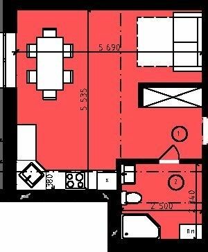 1-комнатная 34.57 м² в ЖК Rothenburg House от 25 900 грн/м², с. Петропавловская Борщаговка