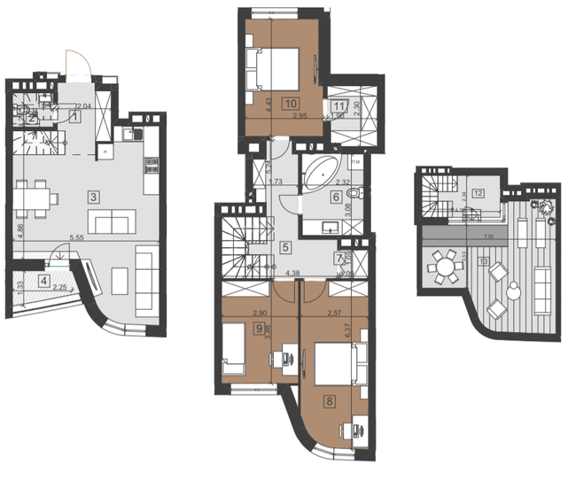 Дворівнева 120.5 м² в ЖК Парус City від 26 700 грн/м², Львів